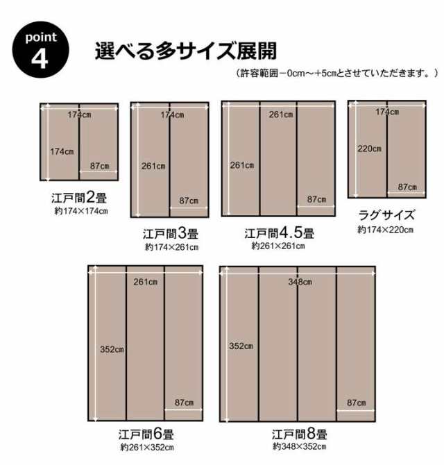 カーペット 冬用 ラグ 4.5畳 本間 撥水 洗える い草 風 冬 ペット 防ダニ 日本製 正方形 絨毯 ラグマット 洗えるラグ ござ 国産 和室 ダ