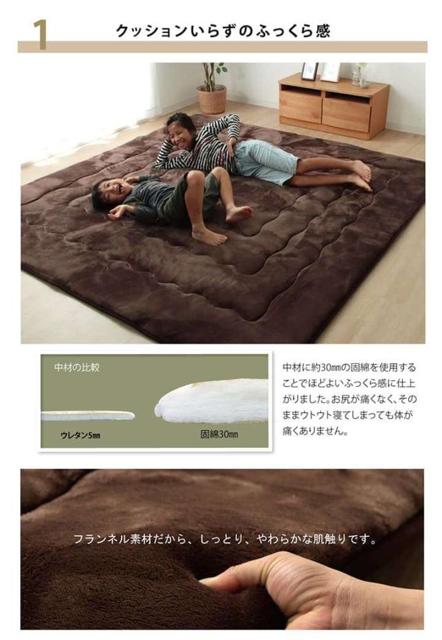 こたつ敷き布団 ラグ 正方形 厚手 2畳 冬 滑り止め付き カーペット 冬用 こたつ敷布団 洗える オールシーズン 絨毯 極厚 滑り止め 防音 無地 こたつ おしゃれ