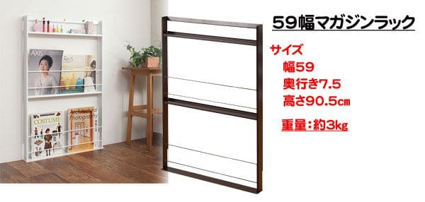マガジンラック 薄型 スリム アイアン 白 コンパクト 壁面 本棚 幅45 低い ロータイプ 小さめ スチール ディスプレイ 絵本 新聞 北欧 おしゃれ リビング_11