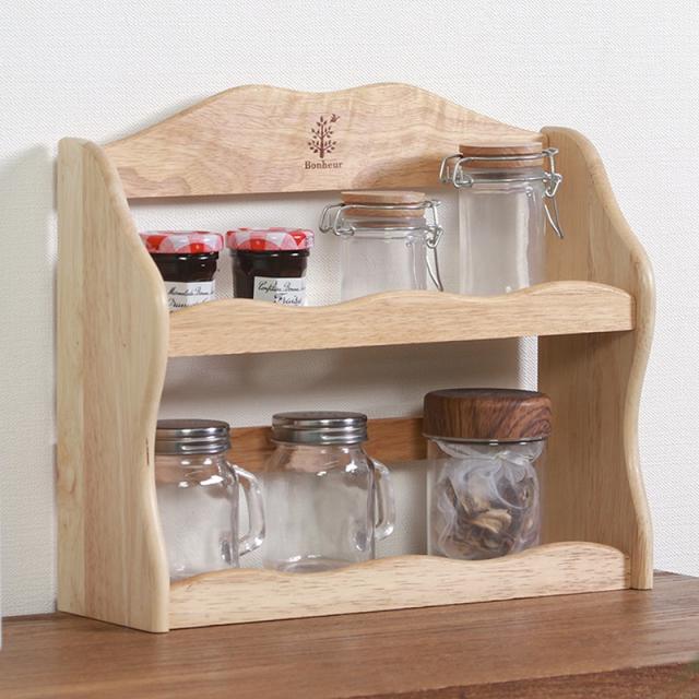 天然木 調味料 ラック カウンター上 スパイスラック アウトレット