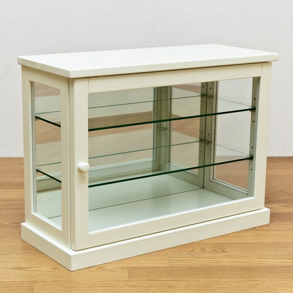 卓上コレクションケース　木製　ガラス　3段 木製ガラスケース 3段 卓上 ショーケース 扉なし 木枠のガラス