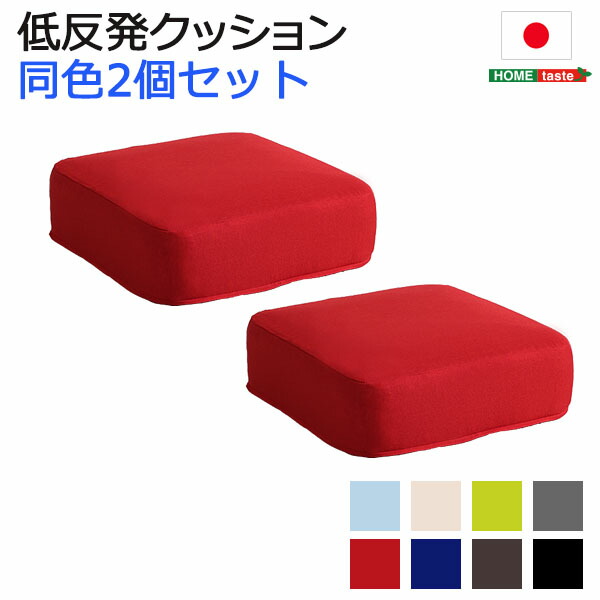 しっとり沈むカバーリング低反発クッション　洗濯可能なクッションカバー 角型 joue - ジュー - 同色 2個SET