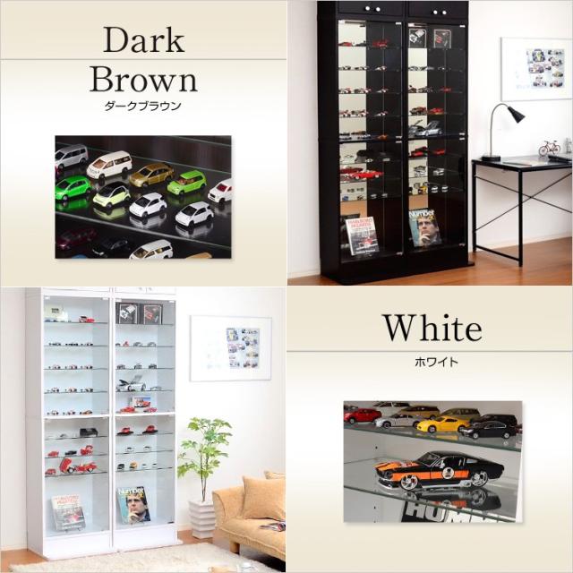 ガラスケース3段両扉x2000コレクション フィギュア 棚 ショーケース 黒