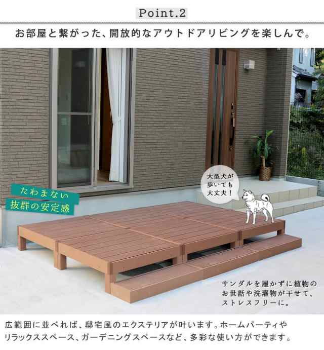 ウッドデッキ 人工木 90 庭 ベンチ 樹脂 屋外 diy キット セット 縁台