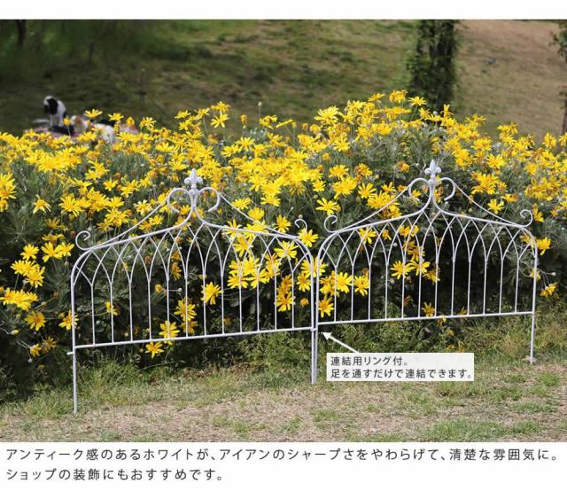 フェンス 屋外 アイアン アイアンフェンス ガーデニング 庭 簡単 ガーデン ガーデンフェンス アンティーク 柵 挿すだけ 埋め込み セット 黒 ミニ 花壇 おしゃれ 簡単取り付け 簡単設置 本体 園芸 鉄 つる性植物 バラ 誘引 隣家_4