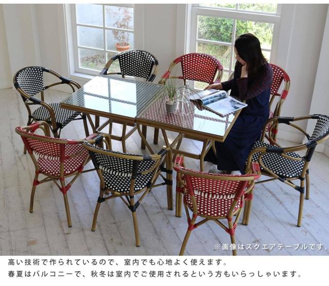 ガーデンテーブル ラタン 丸 アルミ 屋外 雨ざらし 防水 テーブル ガーデン 丸テーブル ラウンドテーブル 単品 丸型 幅70 カフェ 庭用 ガラス おしゃれ テラス 庭 ベランダ リビング カフェ スリム コーヒーテーブル_4