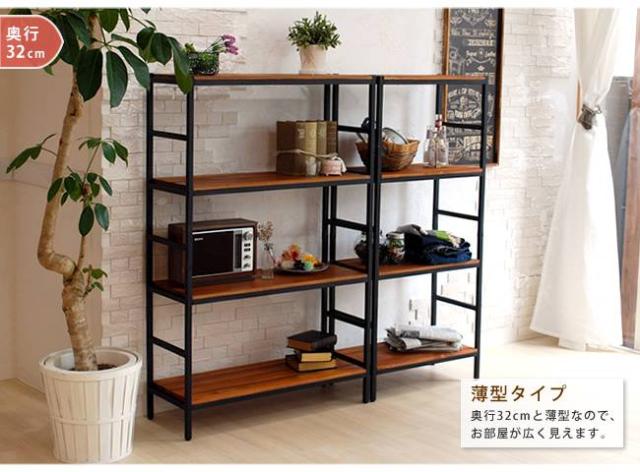ラック 棚 オープンラック 4段 アイアン 木 シェルフ オープンシェルフ 可動 収納 スリム 木製 天板 シェルフ棚 高さ調整 パイン 薄型 幅60 収納棚 おしゃれ 天然木 ヴィンテージ リビング 本棚 ディスプレイ 壁面 ウッド 