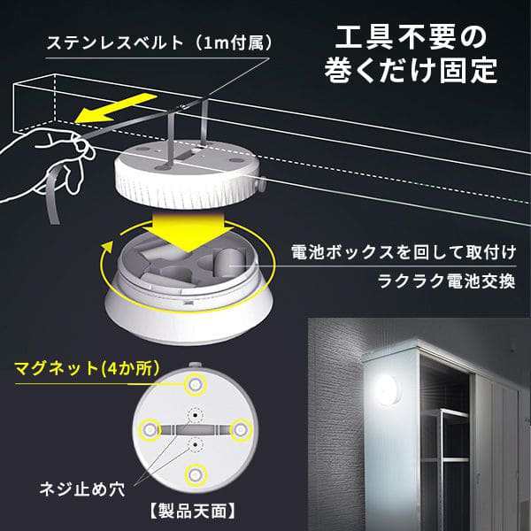 センサーライト 屋外 led 人感 防雨 遠隔 リモコン 常夜灯 磁石 電池 庭 防犯 天井 明るい マグネット 照明 車庫 駐車場 ガレージ 外  野の通販はau PAY マーケット QUOLI au PAY マーケット－通販サイト