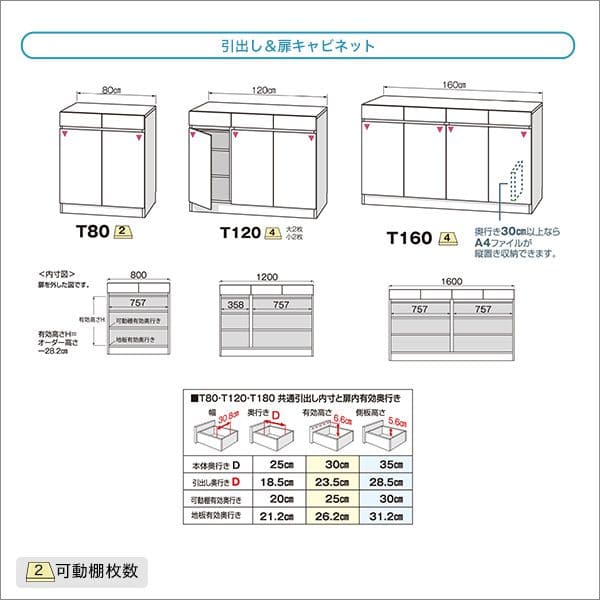 カウンター下収納 食器棚 完成品 扉付き スリム 国産 設置 日本製 引き出し 木製 鏡面 木目 奥行25 ロータイプ オーダー 160cm幅 薄型 キャビネット おしゃれ
