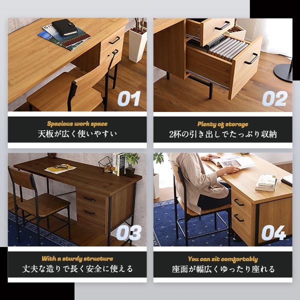 値下げ&配達無料】学習机 袖引き出しセット