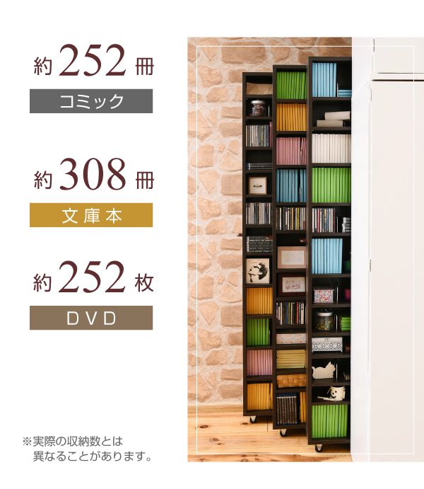 本棚 大容量 薄型 スライド スリム 省スペース 隙間 収納 キャスター 1cm ピッチ ハイタイプ 北欧 可動棚 移動 調節可能 縦長 高さ200cm 木製 おしゃれの通販は