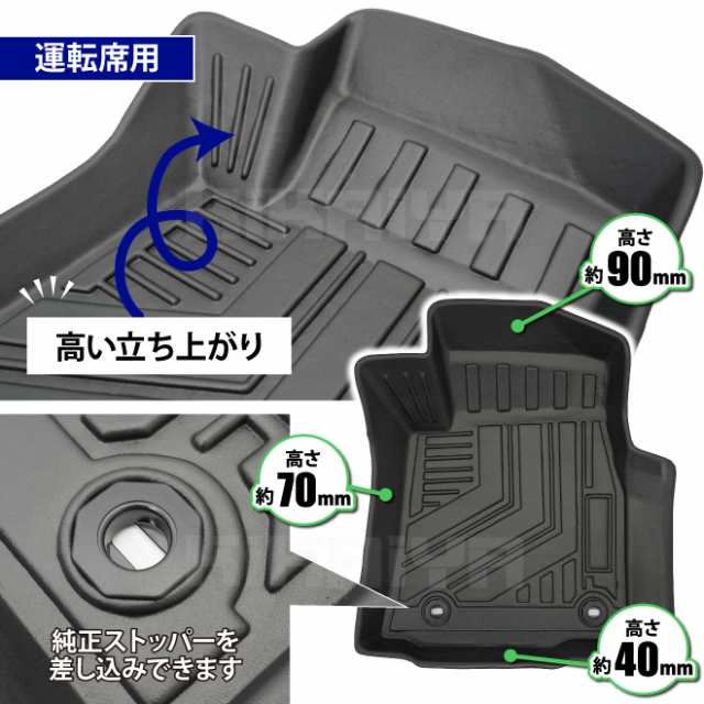 ハイラックス 3Dフロアマット 3点セット 右ハンドル AT車用 GUN125