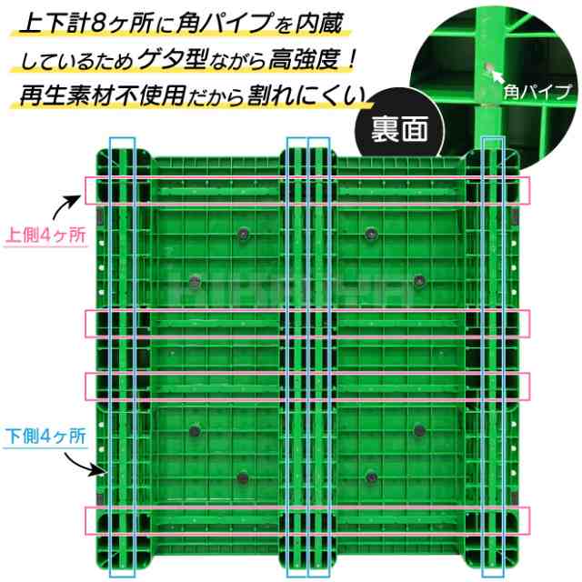 プラスチックパレット グリーン 5枚セット ゲタ型 樹脂パレット