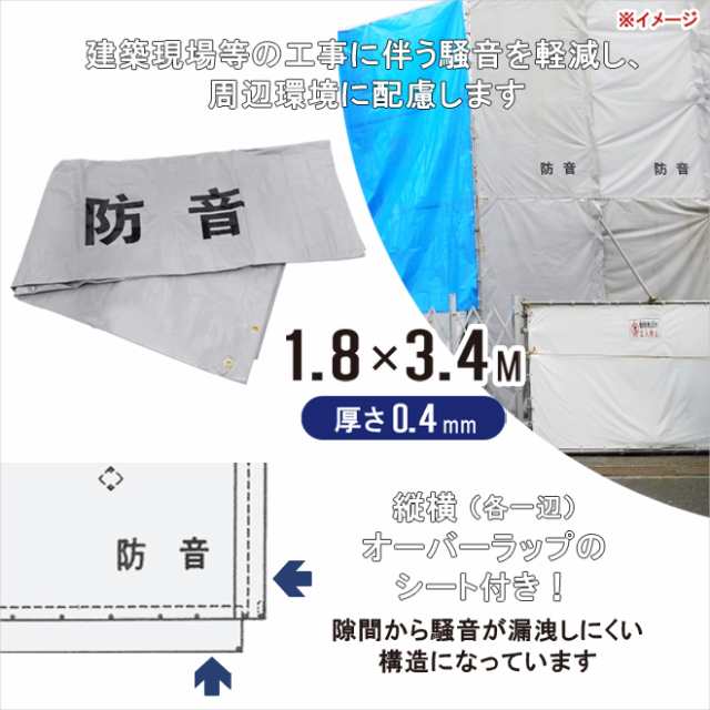 防音シート 1.8×3.4m 5枚セット 厚み0.4mm グレー 防炎加工シート ハトメあり 軽量 薄手 遮音 減音 防炎認定 工事用 建設資材 建築  足場の通販はau PAY マーケット - ツールショップ KIKAIYA au PAY マーケット店