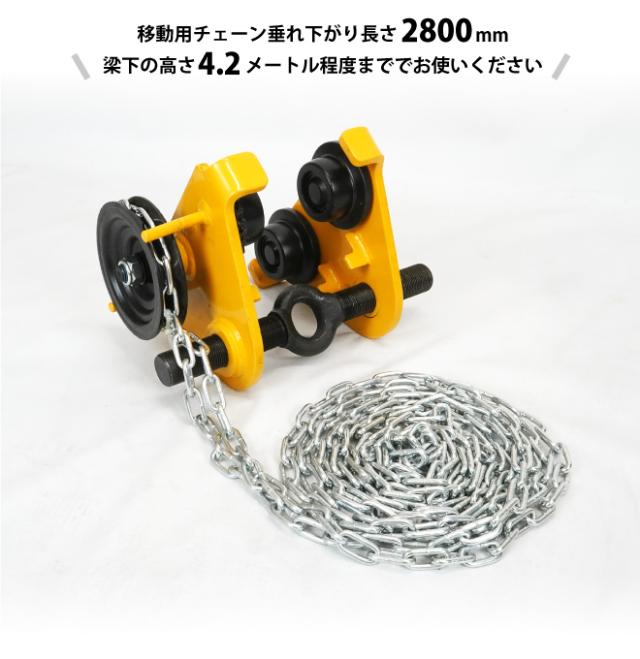ギヤードトロリー 1トン ネジ式 トローリー チェーンブロック用 チェンブロック KIKAIYA_2