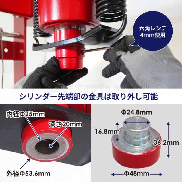 油圧プレス 50トン 手動式 ダブルポンプ メーター付 門型プレス機 6