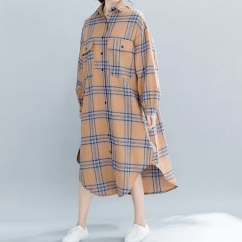 ネルシャツ ワンピース レディース 長袖 春 ロング チェック 柄 送料無料の通販はau Pay マーケット ふわふわり