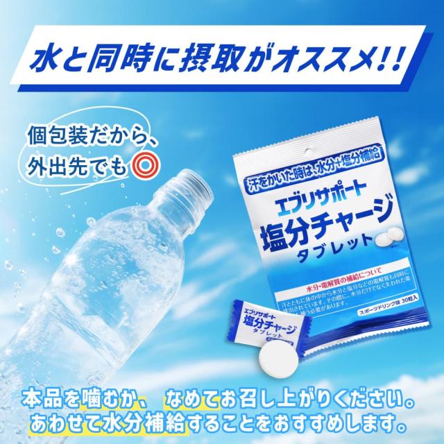塩分チャージ タブレット エブリサポート 塩分補給 スポーツドリンク味