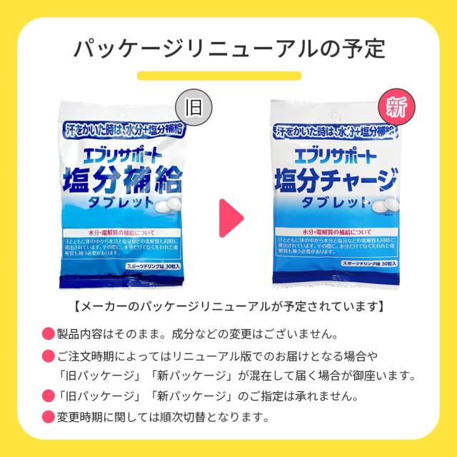塩分チャージ タブレット エブリサポート 塩分補給 スポーツドリンク味