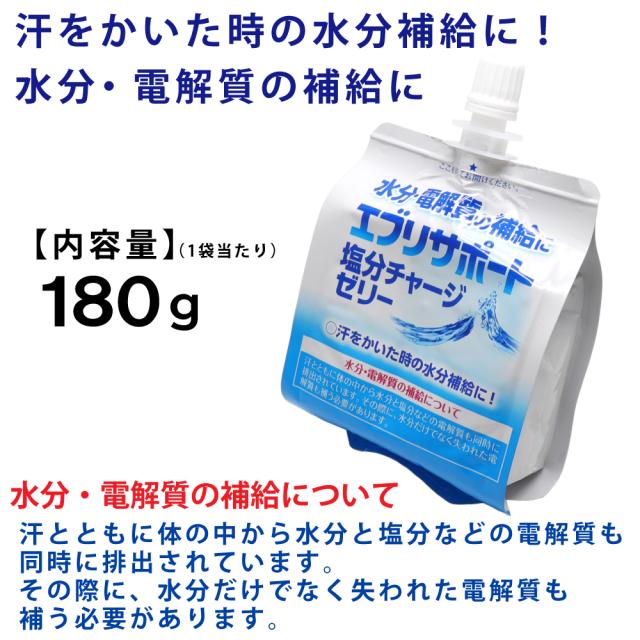 エブリサポート 塩分チャージ ゼリー 180g ×60袋 水分補給 電解質補給_1