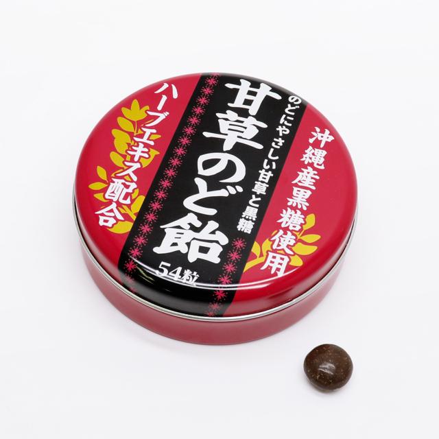 甘草のど飴 缶入 54粒 ×60缶 沖縄産黒糖使用 ハーブエキス配合 日本製_4