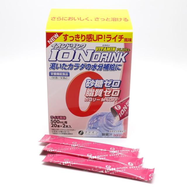 ファイン イオンドリンクビタミンプラス ライチ風味 500ml用 3.2g ×22本 ×20箱セット 計440本 クエン酸 スティックタイプ