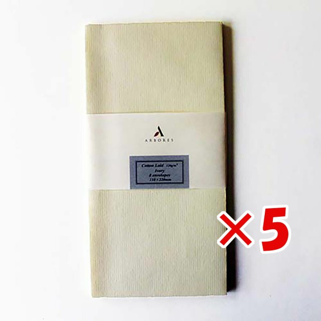 【 まとめ買い ×5個セット 】 「 チキュウグリーティングス 定型封筒 アルボレス（洋長3） Cotton Laid Ivory （コットンレイド アイボリー） AE102 」の通販はグリーティング・カード