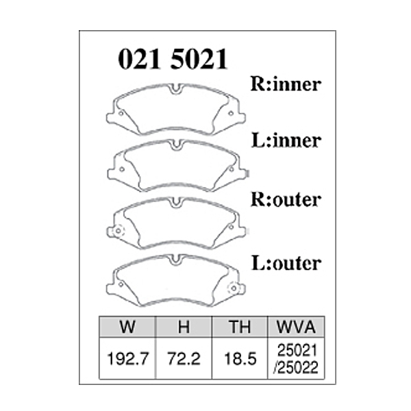 DIXCEL ディクセル M-0215021 M type ストリート用ダスト超低減パッド ブレーキパッド LANDROVER DISCOVERY(IV)、RANGE ROVER(IV)、RANGE ROVERVOGUE、他 フロント_1