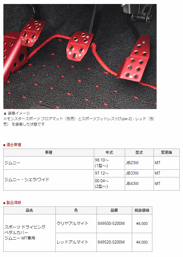 Monster SPORT モンスタースポーツ 849520-5200M レッドアルマイト