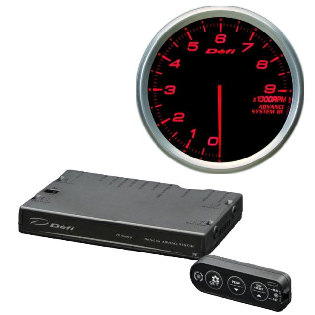 Defi デフィ DF20102 アドバンス BF コントロールユニットセット 80mm タコメーター 0〜9000RPM 照明色レッド ADVANCE BF