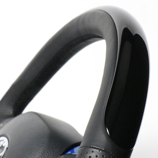 REAL レアル X10N-PBP-PBP-BLP ステアリング Dシェイプ 洋琴黒いこと本塁[ステアリング]+パール青味[アンダーパッド] ブラックユーロステッチ C-HR (10系/50系)