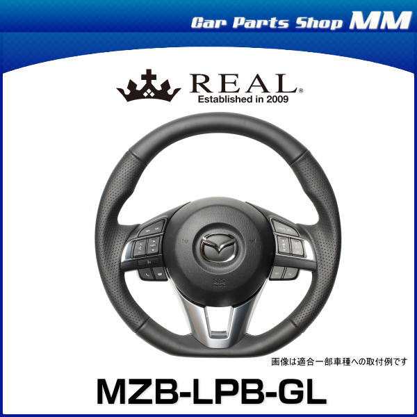 REAL レアル MZB-LPB-GL ステアリング Dシェイプ オールレザー グレー
