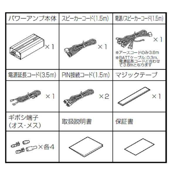 ALPINE アルパイン KTP-600 デジタルパワーアンプ 定格出力45W×4の通販