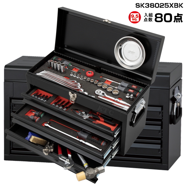 KTC 工具セット SK38025XBK 9.5sq.スタンダードセット ブラック