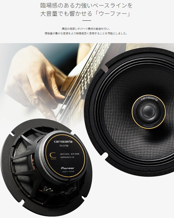 カロッツェリア スピーカー TS-C1640 16cm カスタムフィットスピーカー