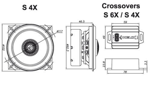 HELIX ヘリックス S4X 10cm 2WAY同軸ユニット