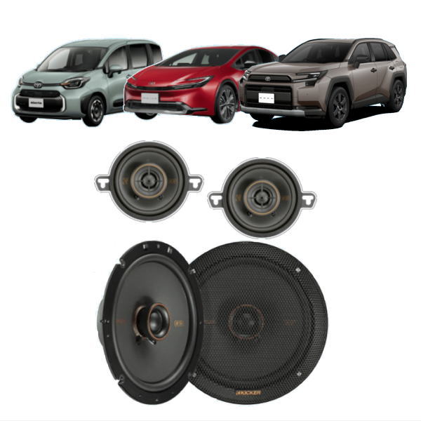 KICKER KU-60PR-F ダッシュボード＆フロントスピーカーセット 60プリウス（MXWH61 MXWH60 MXWH65 ZVW60 ZVW65） 60RAV4（AXAP65 AXAN64） シエンタ（MXPL10G MXPC10G） キッカー (KSC3504＋KSC6704+OGPFT-60PR) 車両無加工