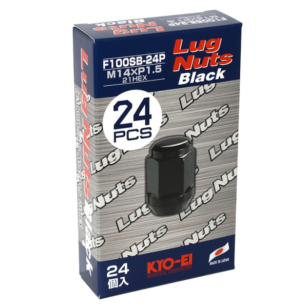 KYO-EI 協永産業 F100SB-24P ラグナット M14×P1.5 ブラック 60°テーパー座 全長35mm 24個入
