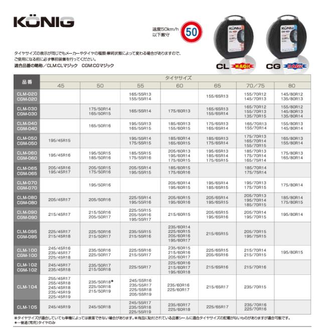 KONIG コーニック 金属タイヤチェーン CGM-090 CGマジック ジャッキアップ不要 簡単装着 スノーチェーン 取り付け簡単 滑り止め 滑り止めチェーン 雪道_11