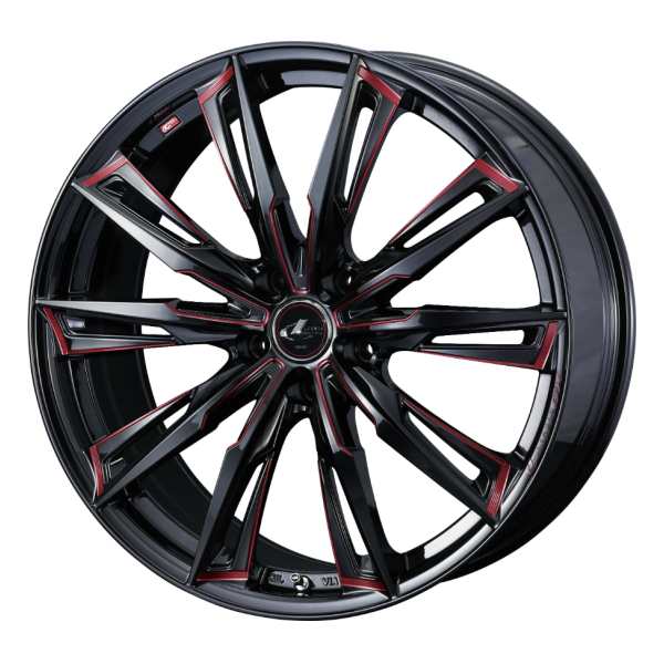 weds ウェッズ レオニス GX 39378 18インチ 18×8.0J インセット：42 穴数：5 PCD：114.3 ハブ径：73 カラー：BK/SC RED【ホイール4本価