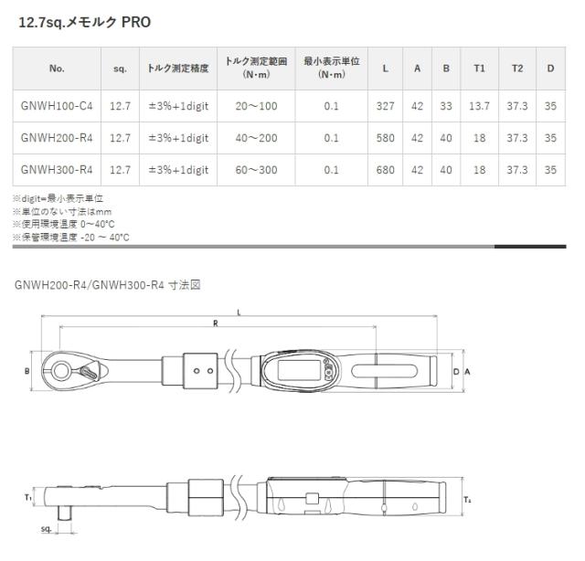 KTC GNWH200-R4 12.7sq.メモルク PRO 40〜200N・m メモルクプロ、デジラチェ、トルクレンチ_1