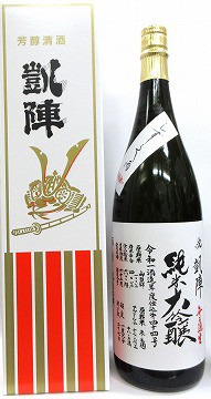 日本酒　悦　凱陣　純米大吟醸無ろ過生原酒　山田錦しずく酒　１ｂｙカートン箱入り【丸尾本店】