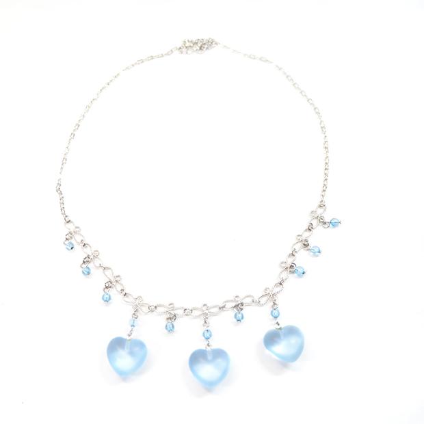 レディース ネックレス 春夏 すりガラス もっこりハート カラー玉 セミロングタイプの通販はau Pay マーケット アクセサリーのお店ナナ