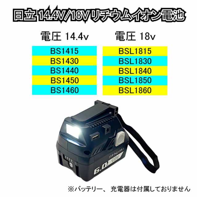 ハイコーキ HiKOKI bsl18ua 互換 充電式 USB アダプター 充電器 スマホ iPhone ライト 日立 HITACHI ヒタチ  コードレス 電動 18V 14.4V の通販はau PAY マーケット - ワウマとくねっと | au PAY マーケット－通販サイト