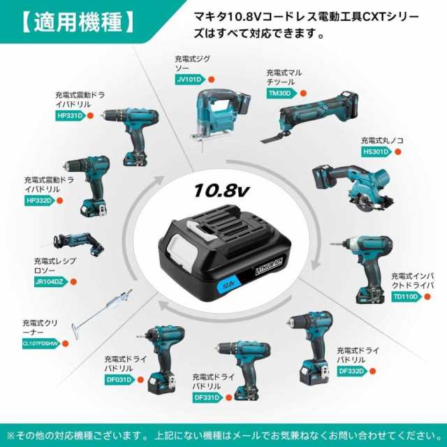 マキタ makita 互換 バッテリー BL1015 2個 セット 10.8v 3.0Ah 掃除機 BL1015B BL1030 BL1030B BL1040  BL1040B DC10SA DC10WD 等対応の通販はau PAY マーケット - ワウマとくねっと | au PAY マーケット－通販サイト