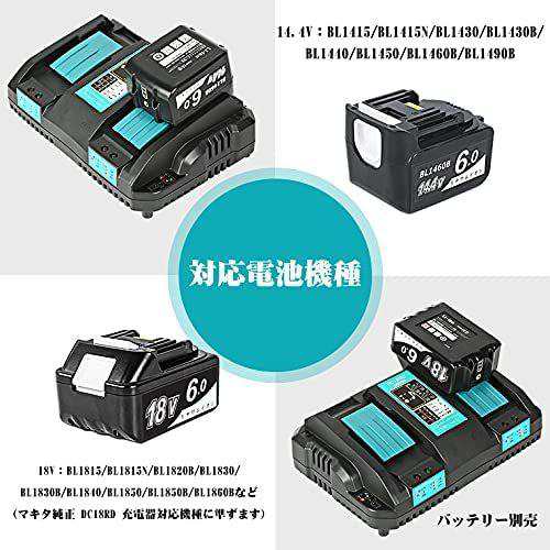 マキタ makita 充電式 互換 DC18RD 2口 急速充電器 充電器 14.4v 18v バッテリー 用 DC18RC DC18RF  DC18RA DC18SD BL1860B BL1460B 等対の通販はau PAY マーケット - ワウマとくねっと | au PAY  マーケット－通販サイト