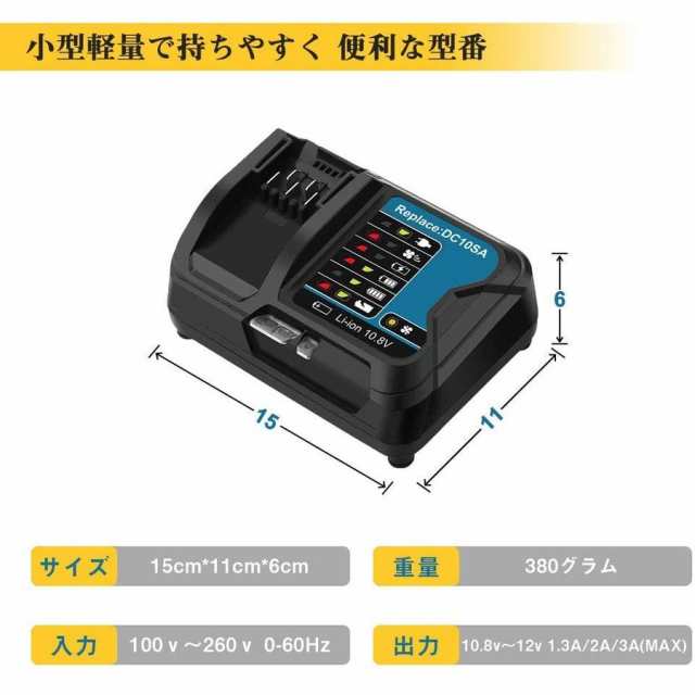 マキタ makita 充電式 互換 DC10SA 急速 充電器 DC10WD 10.8V 12V BL1015 BL1015B BL1030  BL1030B BL1040B BL1050 BL1060 BL1060B 対応の通販はau PAY マーケット - ワウマとくねっと | au  PAY マーケット－通販サイト