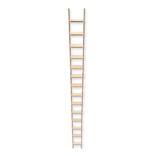 ■室内用木製はしご14段 無塗装仕上 全長370cm 【メーカー直送】 梯子 ハシゴ 幅38cm レッドパイン材
