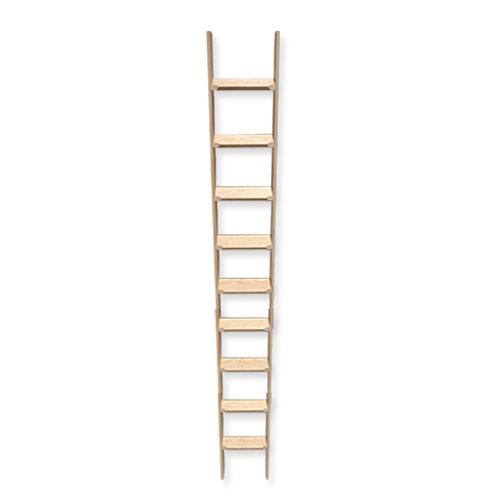 ■室内用木製はしご 9段 無塗装仕上 全長245cm 【メーカー直送】 梯子 ハシゴ 幅38cm レッドパイン材