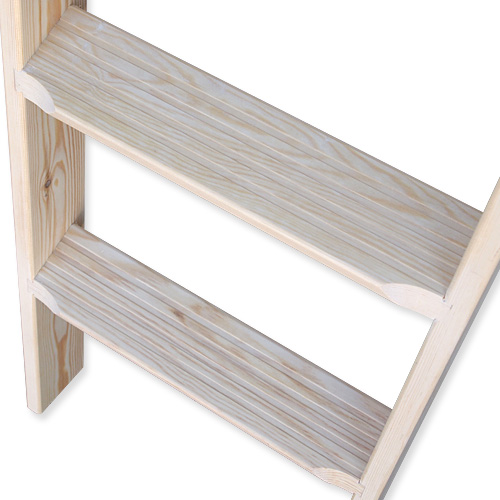 ■室内用木製はしご 3段 無塗装仕上 全長95cm 【メーカー直送】 梯子 ハシゴ 幅38cm レッドパイン材_2